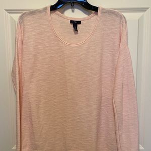 Gap Women’s Cotton Knit Scoop Neck Top Long Sleeve Blouse Pink Sz Large